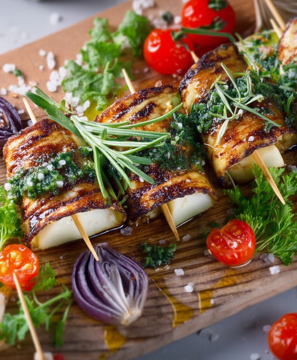 Roulés marinés aux herbes