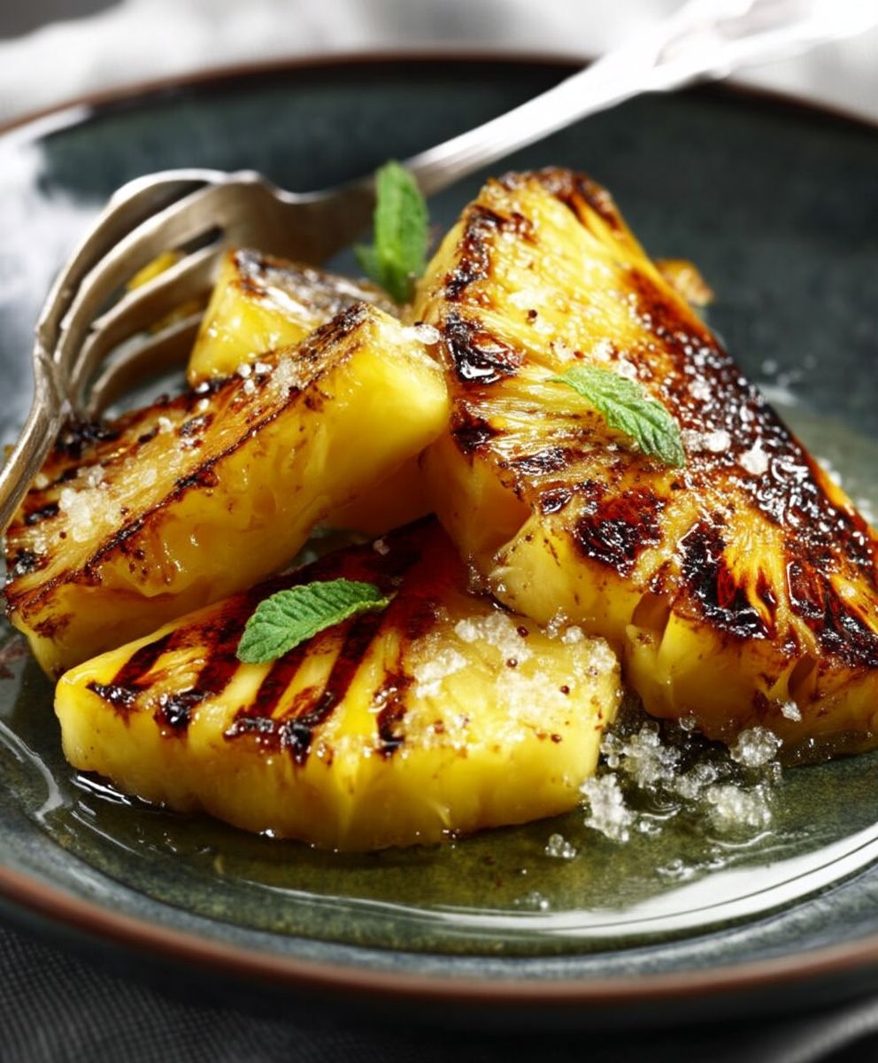 Ananas rôti beurre vanillé
