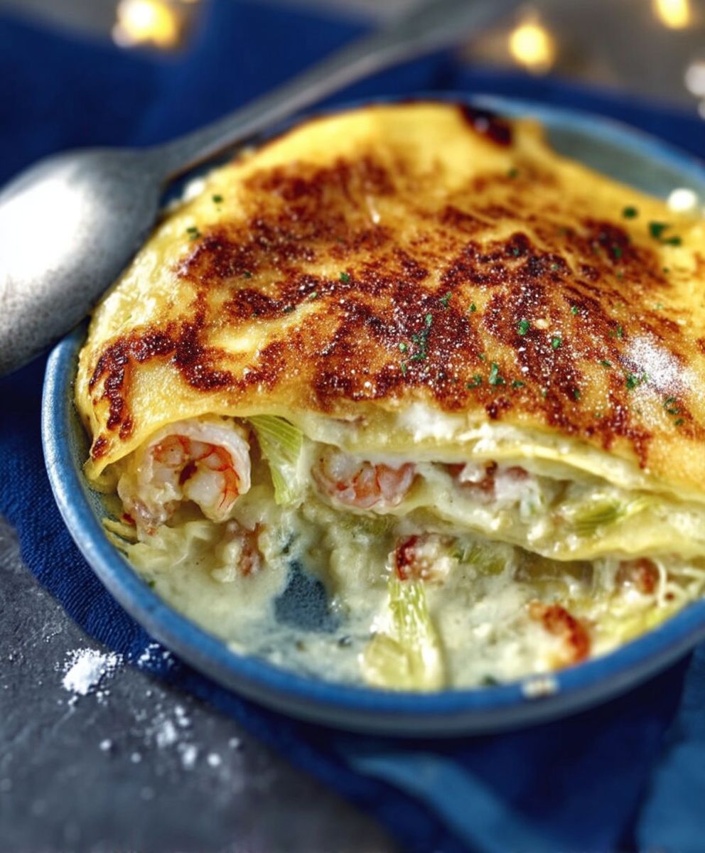 Lasagnes poireaux crevettes