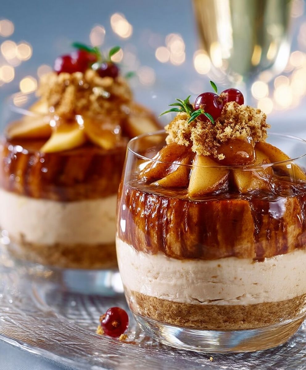 Verrines foie gras pommes