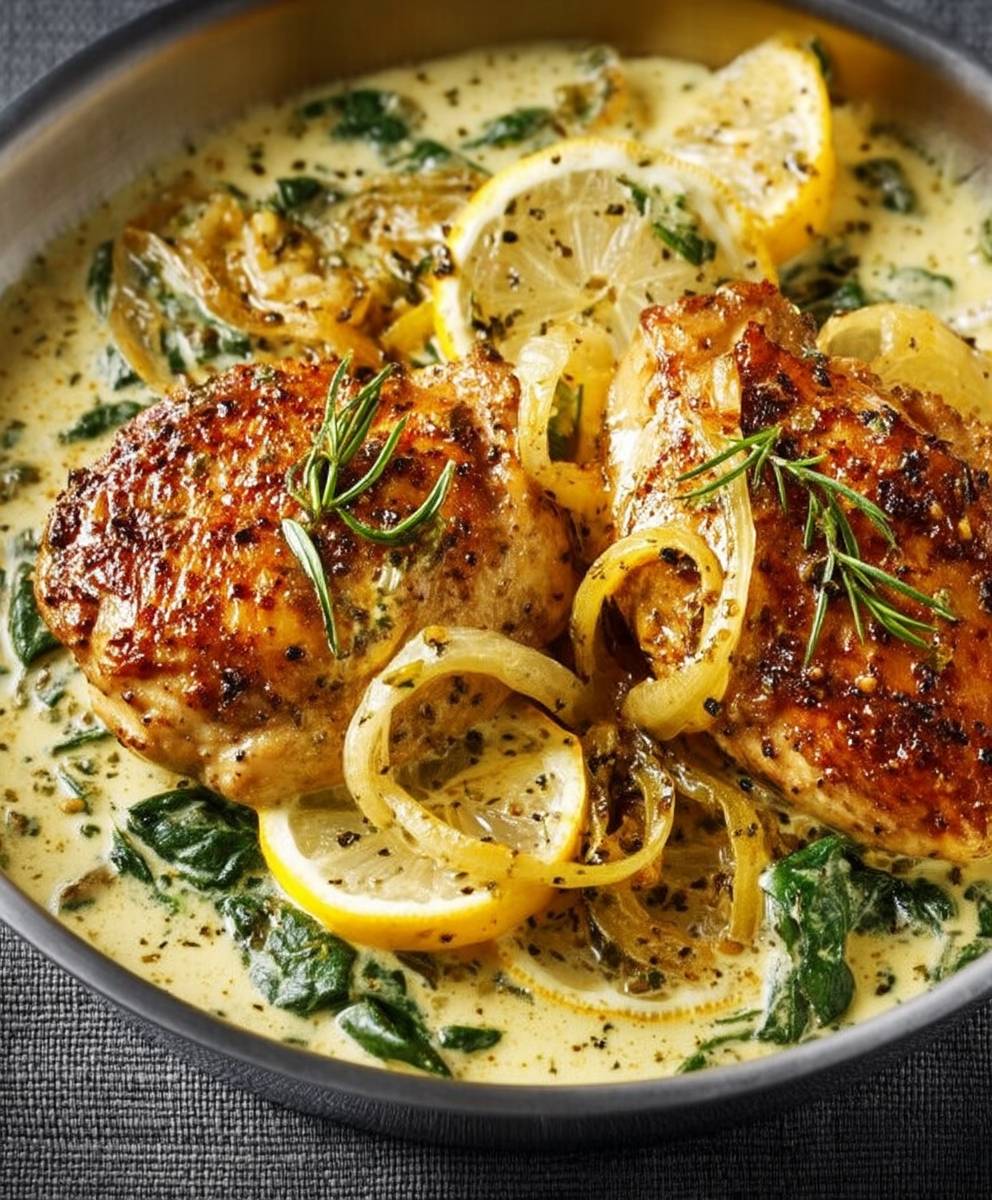 Volaille sauce crémeuse citron