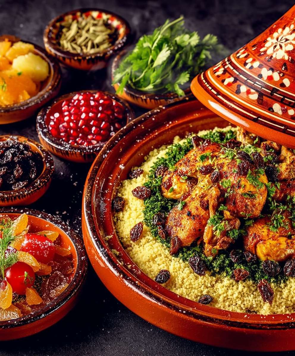 Tajine poulet raisins secs