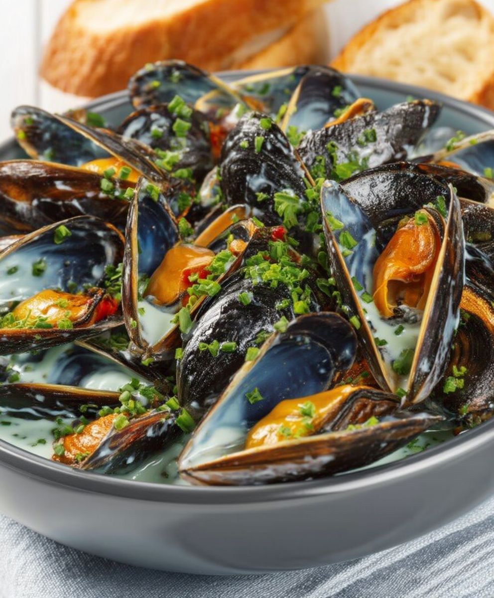 Moules marinières à la crème
