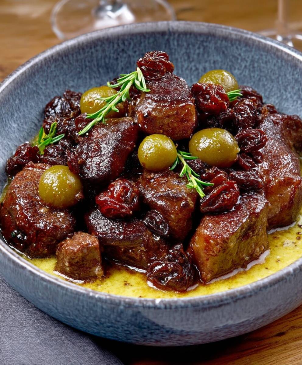 Agneau raisins caramélisés