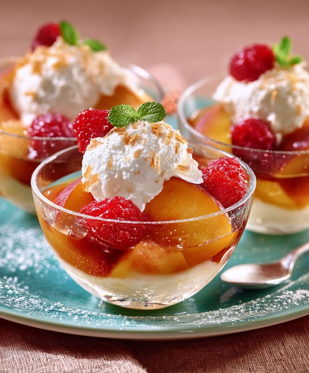 Pêches Melba dessert classique