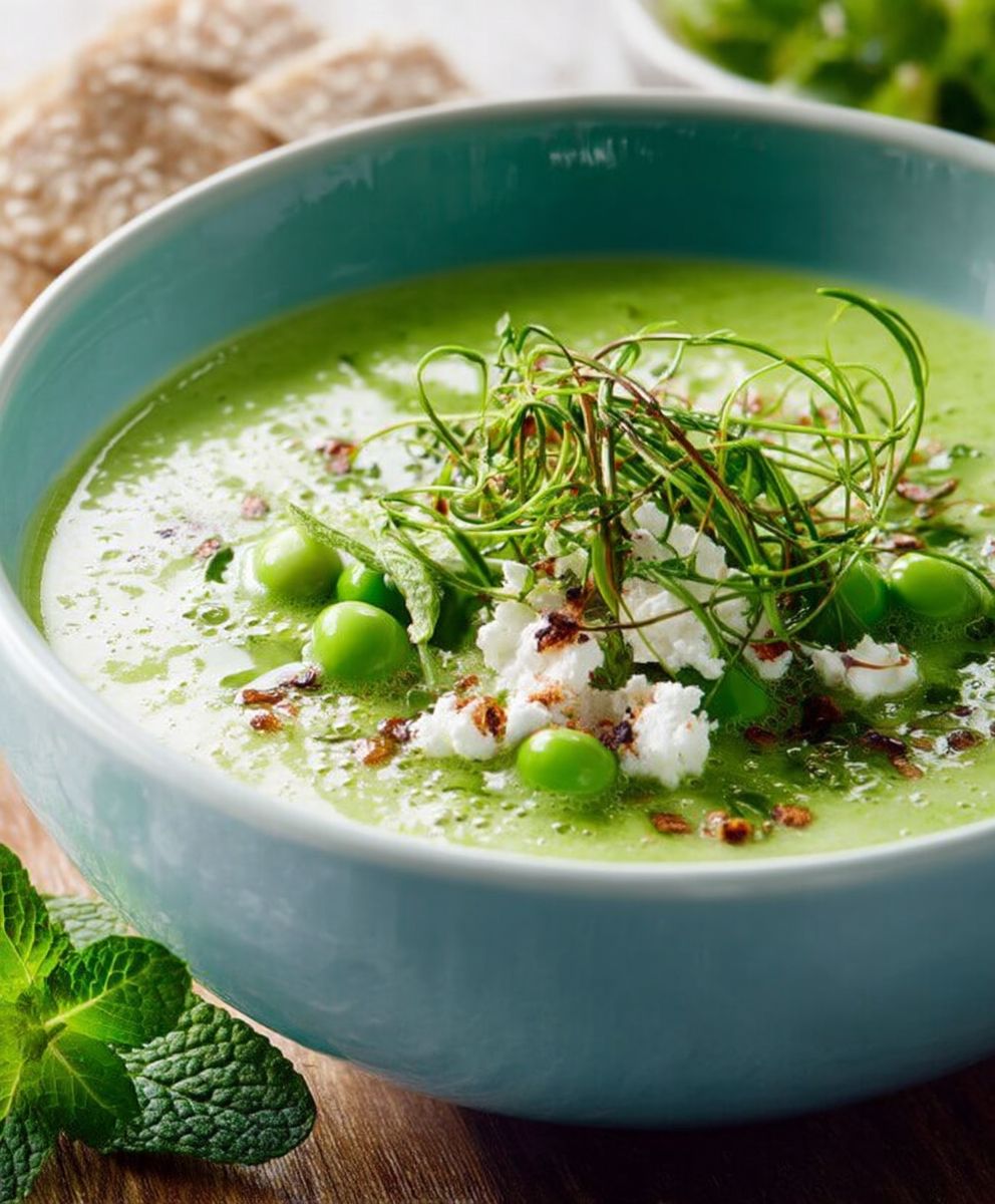 Velouté froid à la menthe