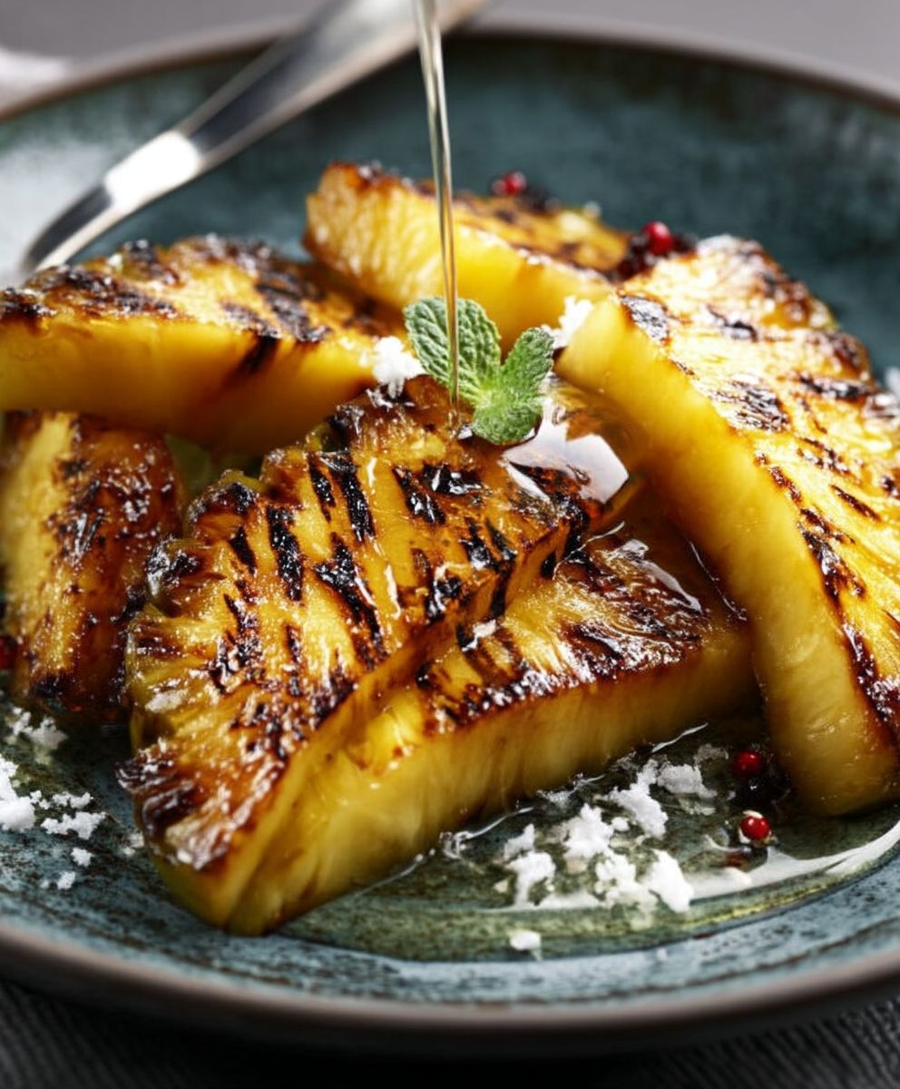 Ananas rôti beurre vanillé