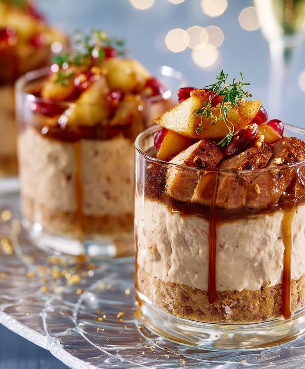 Verrines foie gras pommes