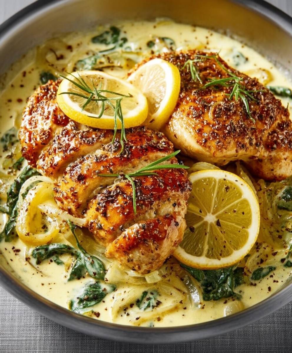 Volaille sauce crémeuse citron
