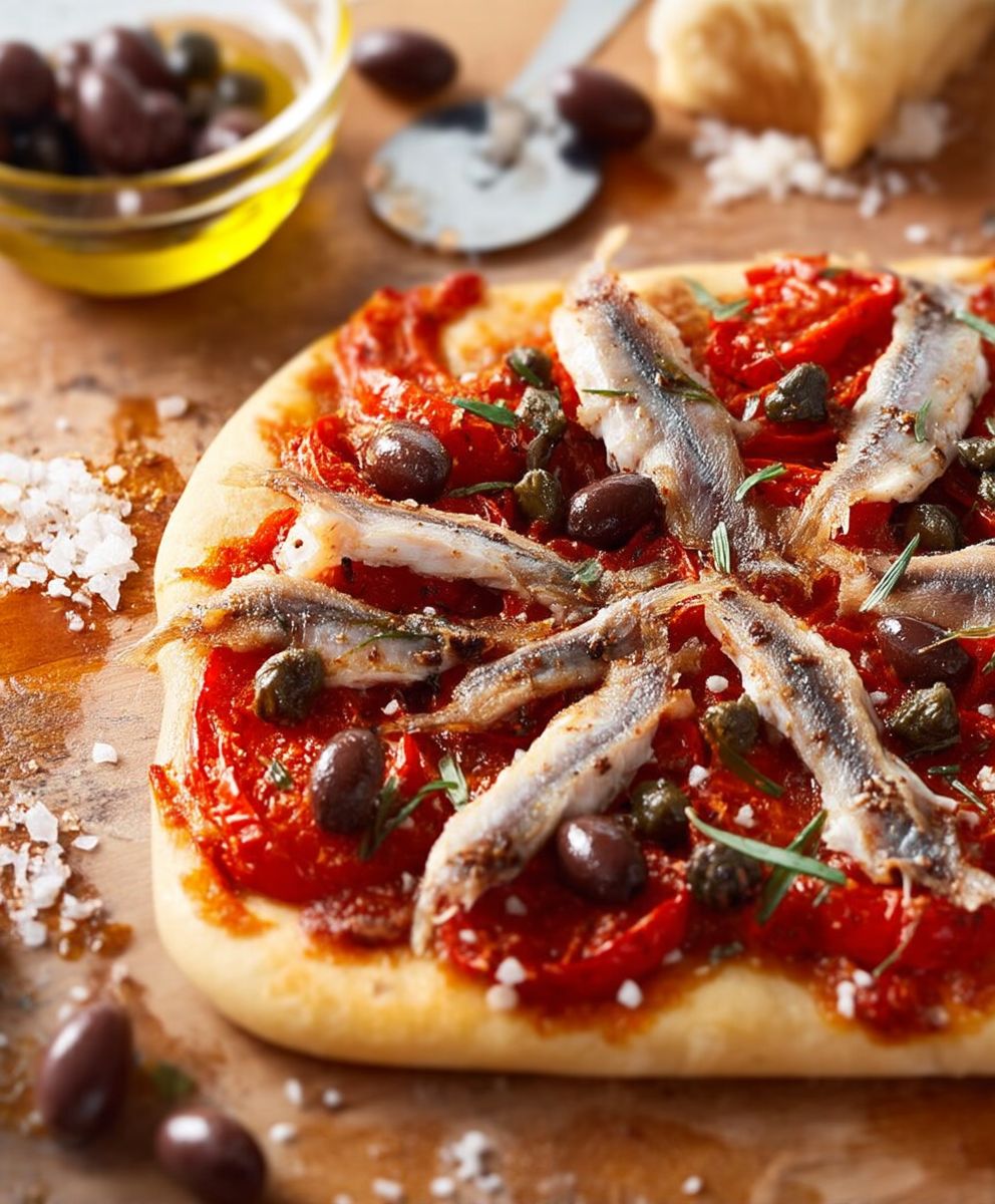 Pizza anchois câpres