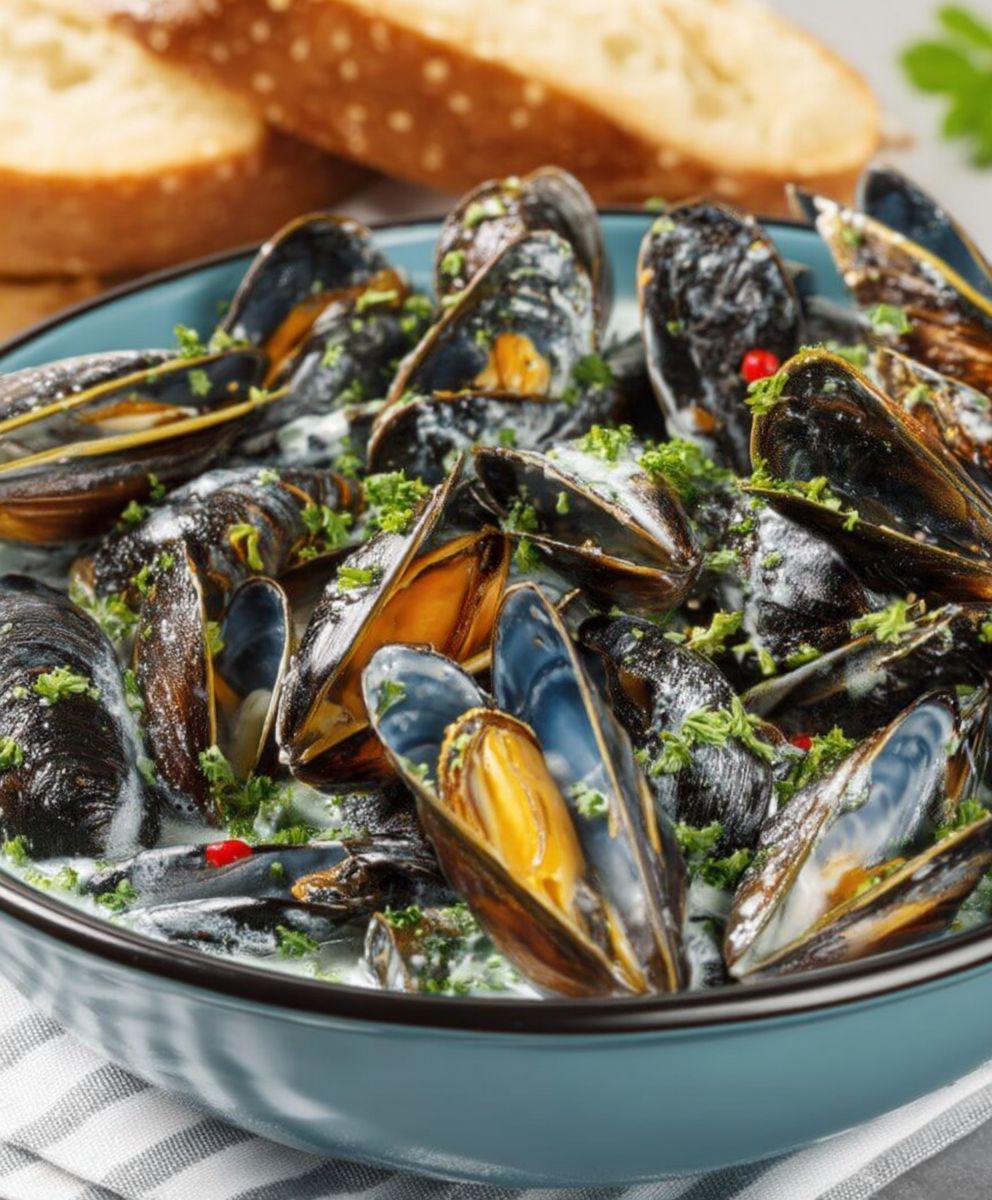 Moules marinières à la crème