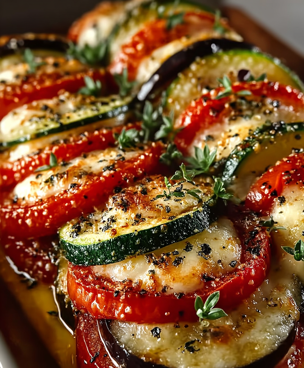 Tian courgettes tomates mozzarella