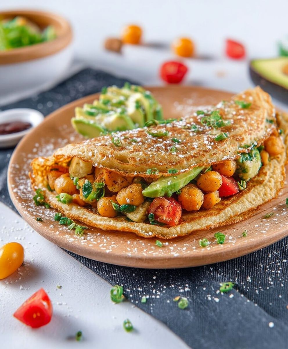 Crêpes pois chiches avocat