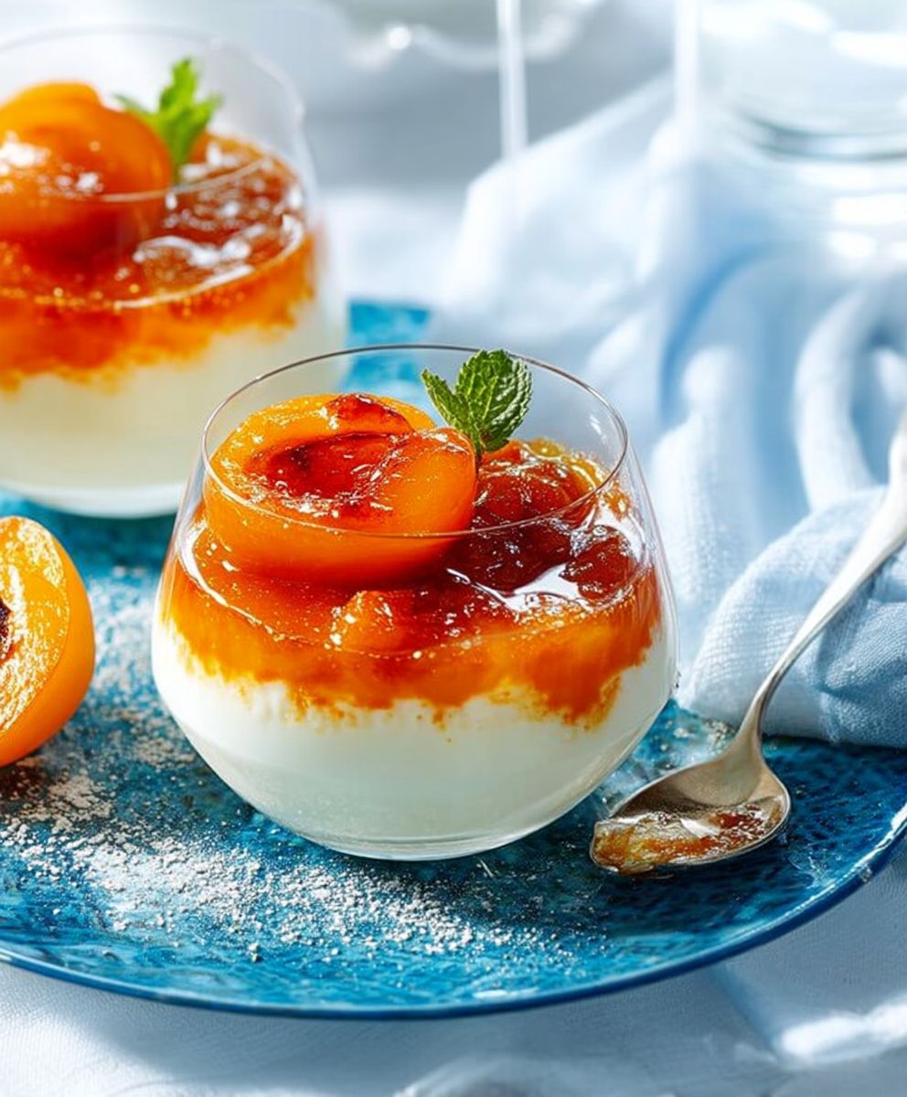 Compotée abricots lit yaourt