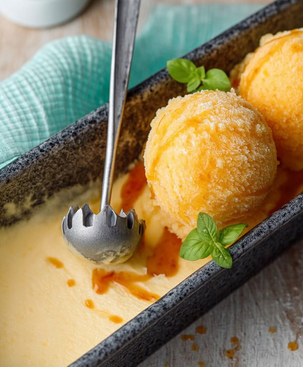 Sorbet abricot citron basilic maison