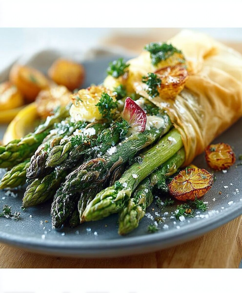 Asperges rôties beurre fleur de sel