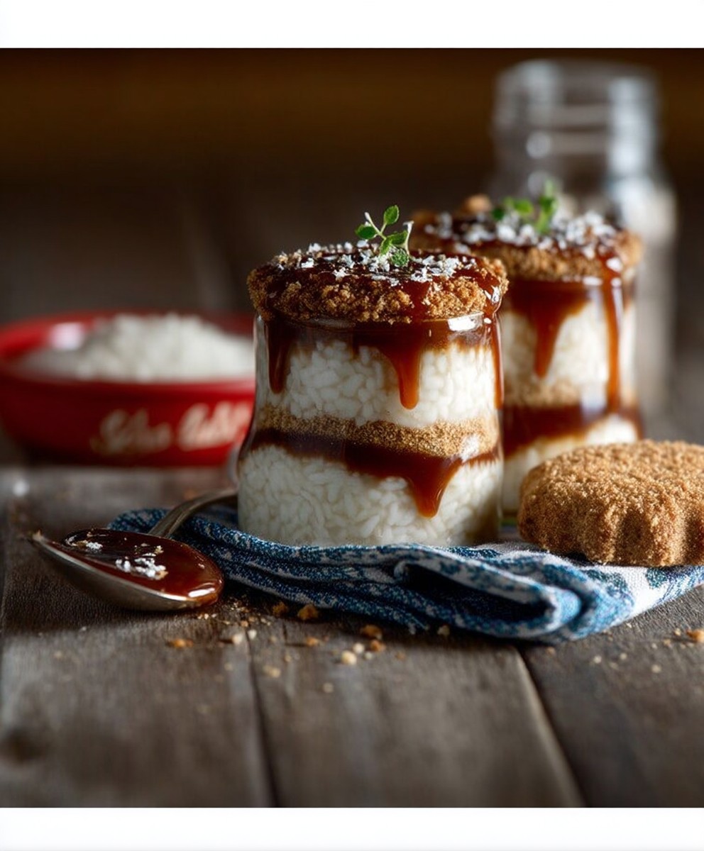 Verrines riz au lait caramel beurre salé