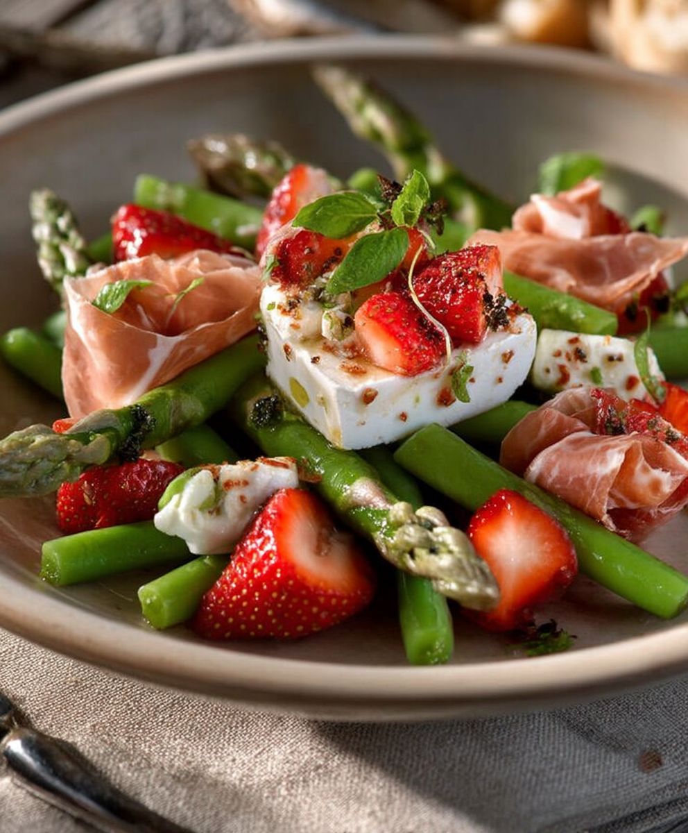 Nougat chèvre jambon salade haricots verts