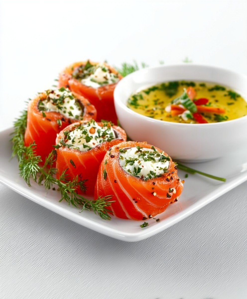 Roulés saumon fumé sauvage farcis