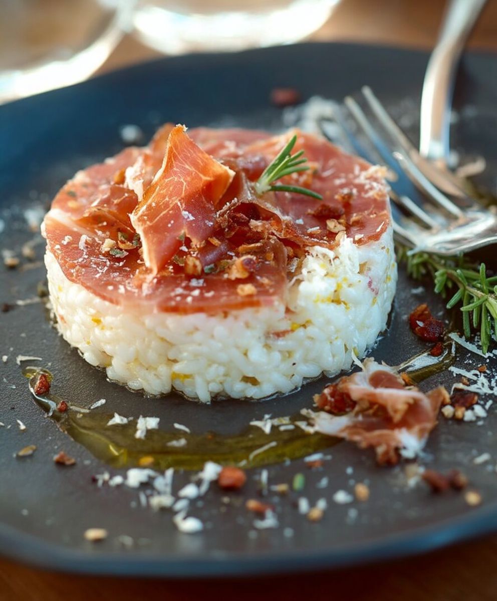 Jambon Serrano riz châtaignes manchego