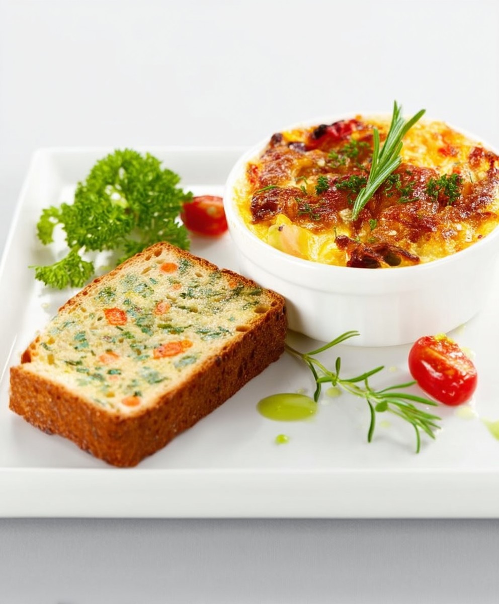 Gratin légumes pain poisson