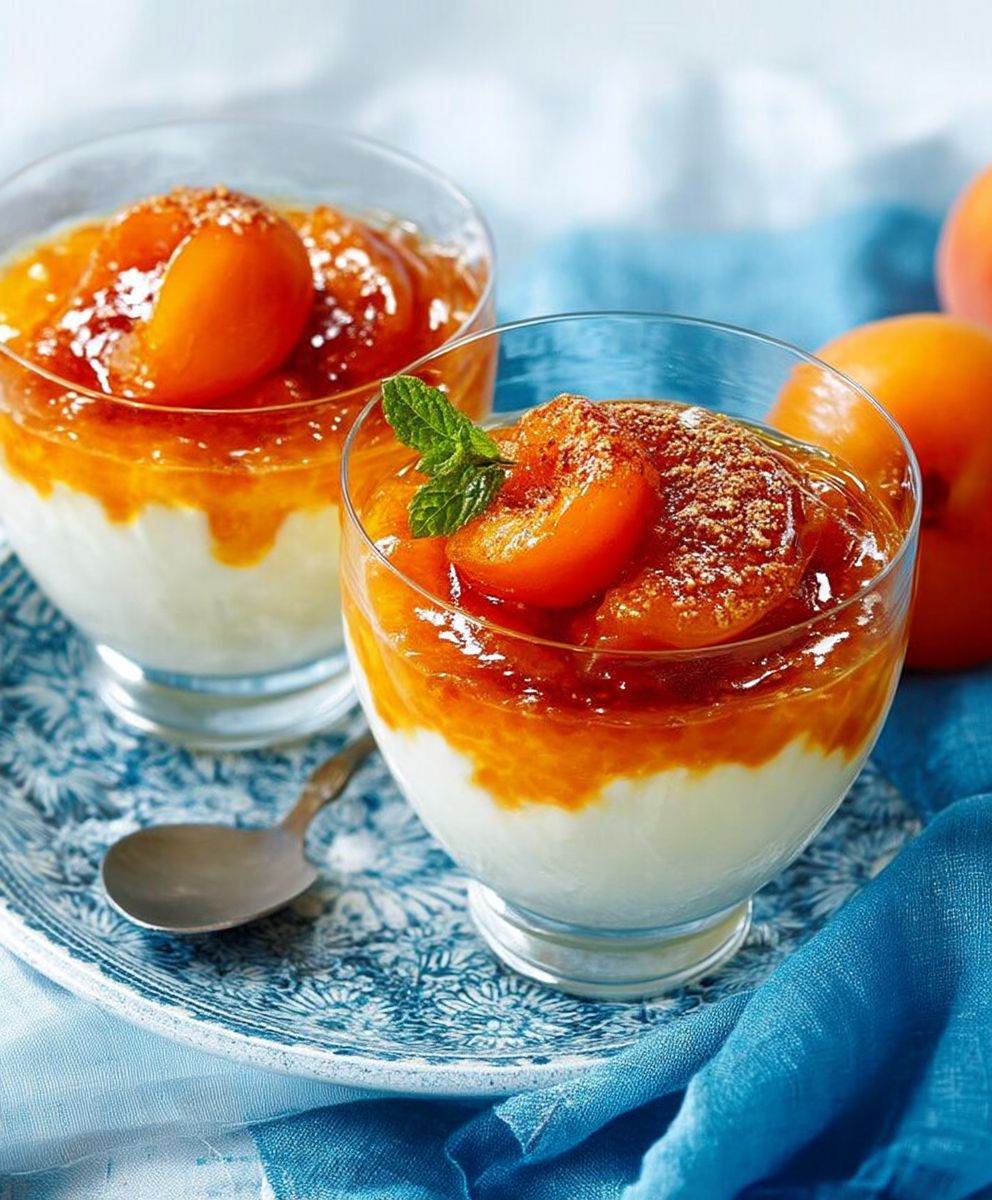 Compotée abricots lit yaourt