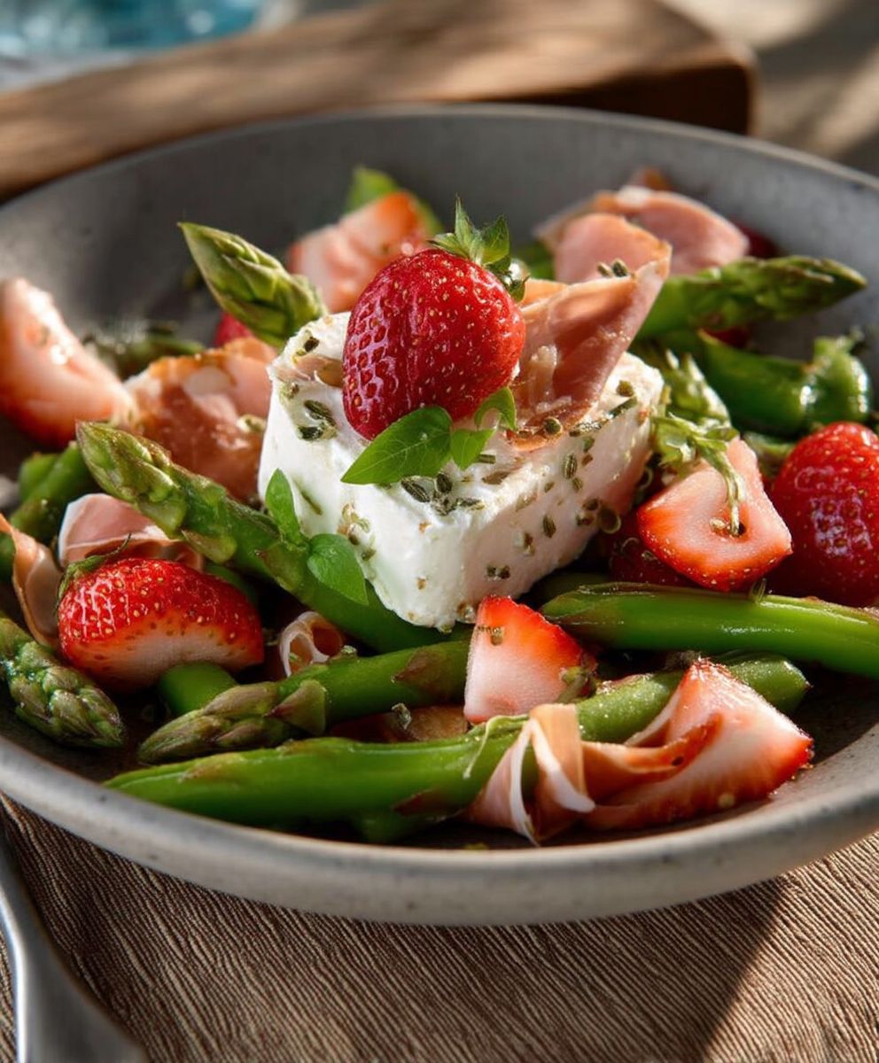 Nougat chèvre jambon salade haricots verts