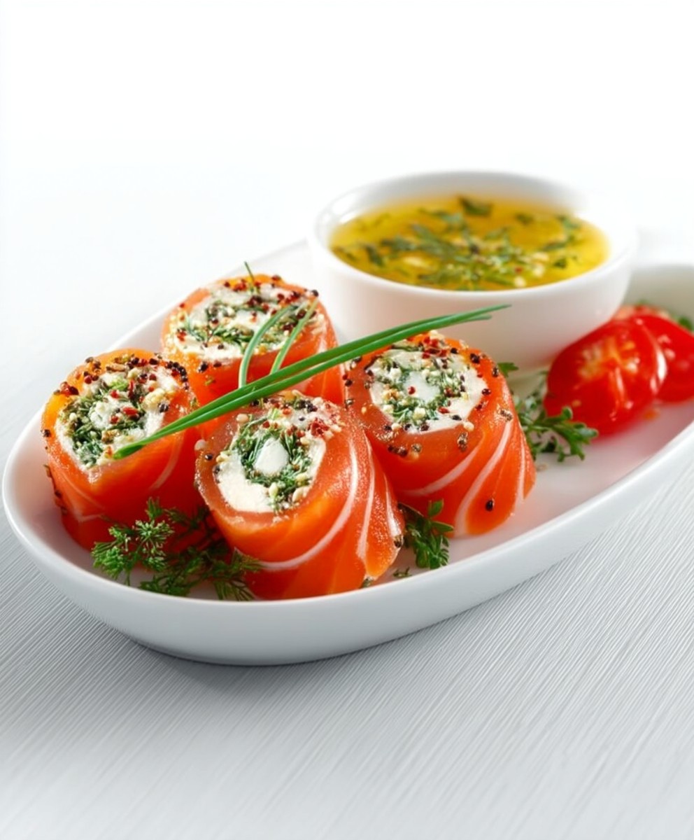Roulés saumon fumé sauvage farcis