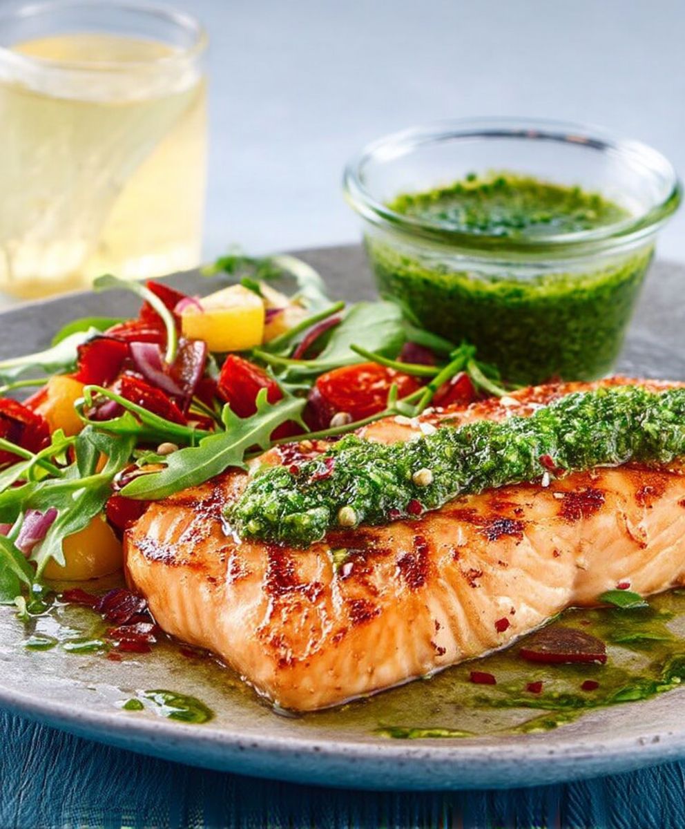 Saumon pesto roquette
