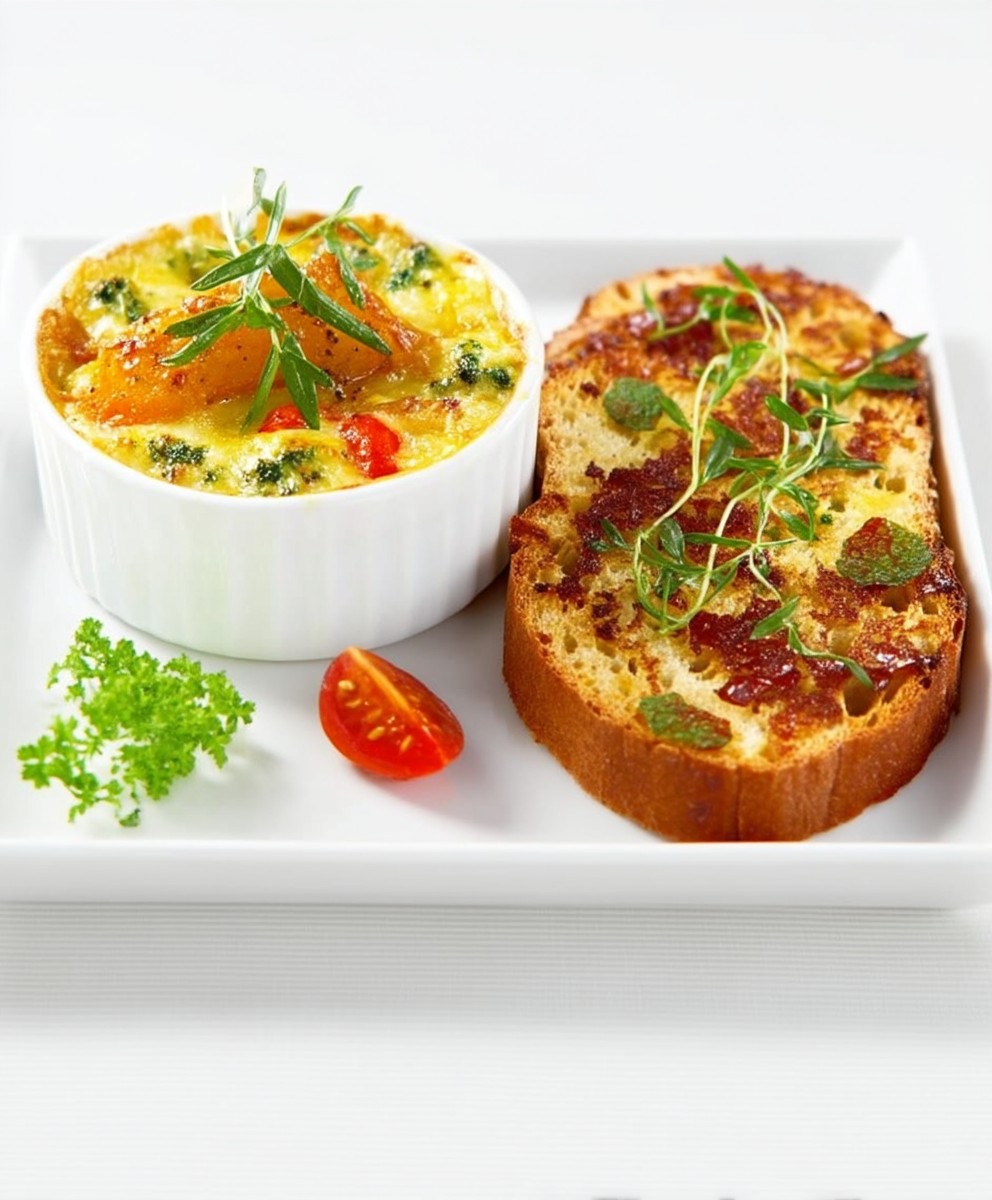 Gratin légumes pain poisson
