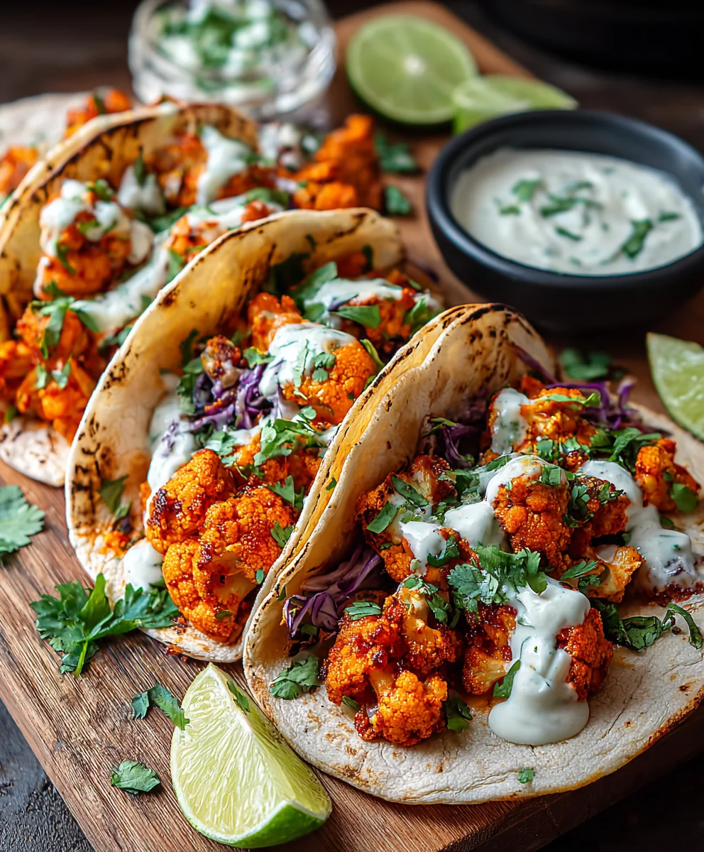 Délicieux Tacos au Chou-fleur Buffalo : Recette Facile & Vegan