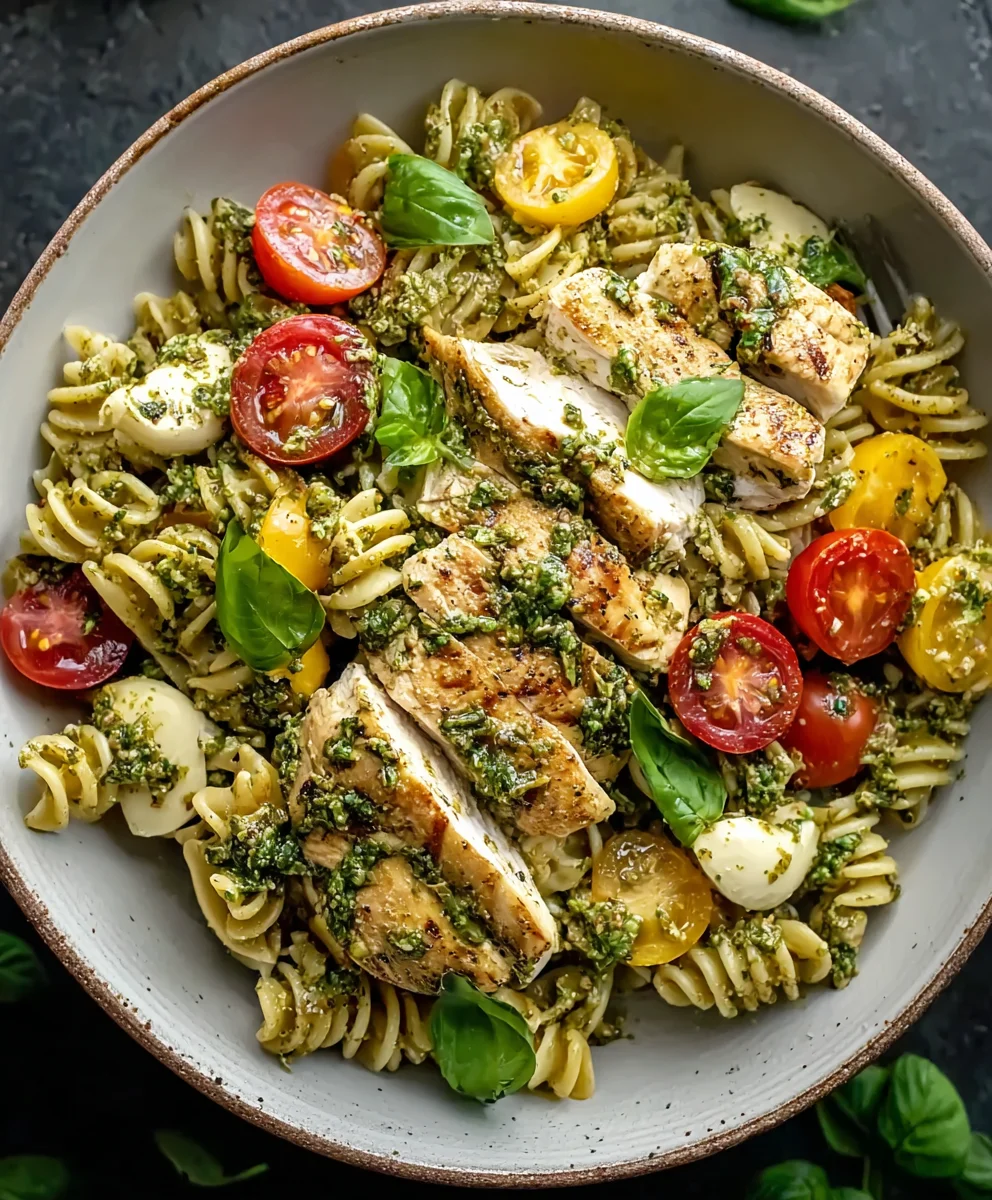 Recette Salade Pâtes Poulet Pesto : Facile et Savoureuse