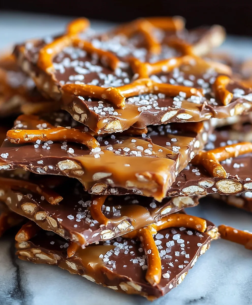 Écorce Croustillante Caramel Salé & Bretzel: Plaisir Sucré-Salé