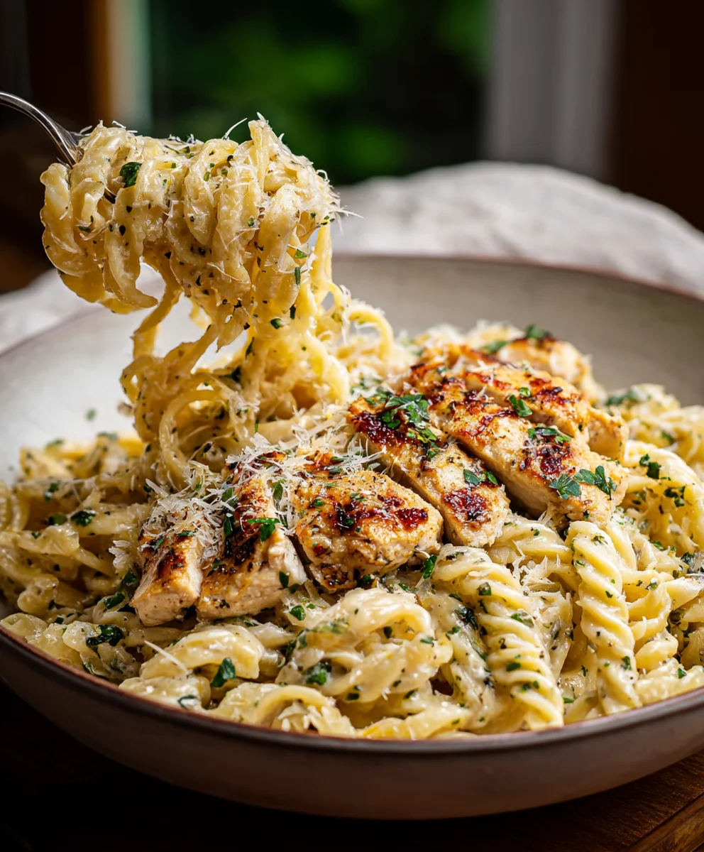 Pâtes au Poulet Ail & Parmesan: Recette Facile et Savoureuse