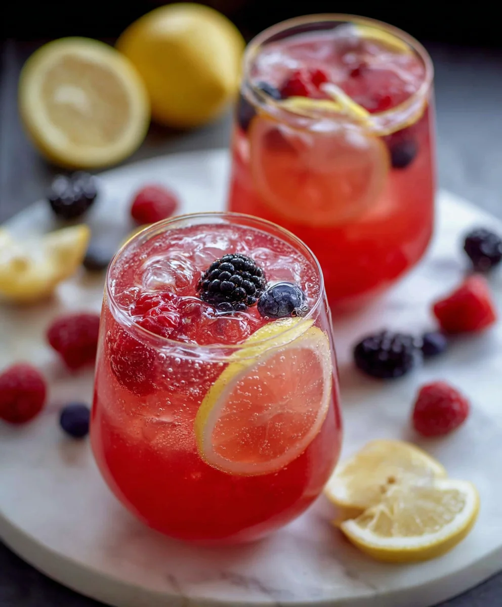 Limonade aux baies pétillante estivale et sans alcool