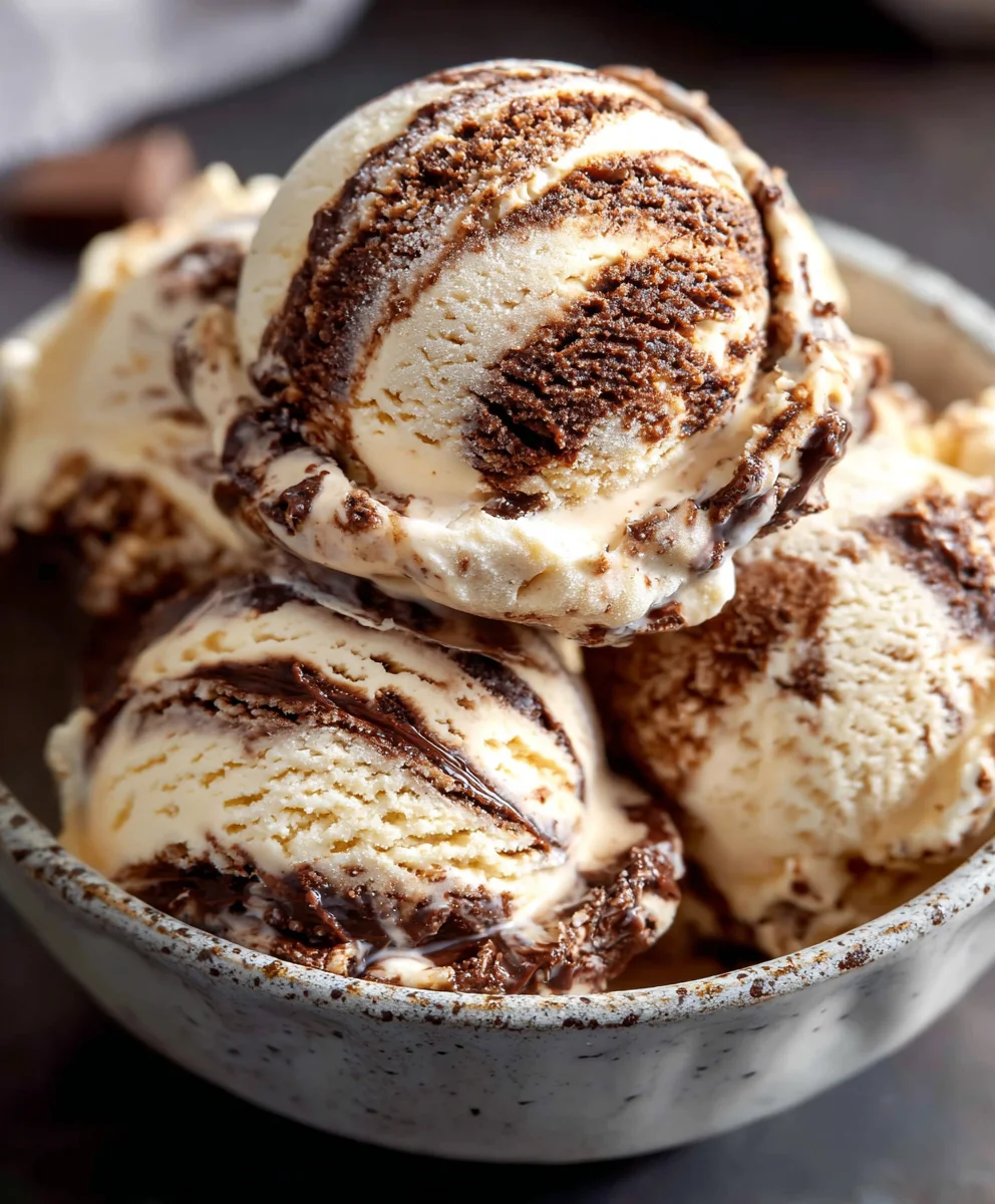 Recette de Glace Décadente Tourbillon Brownie à Déguster