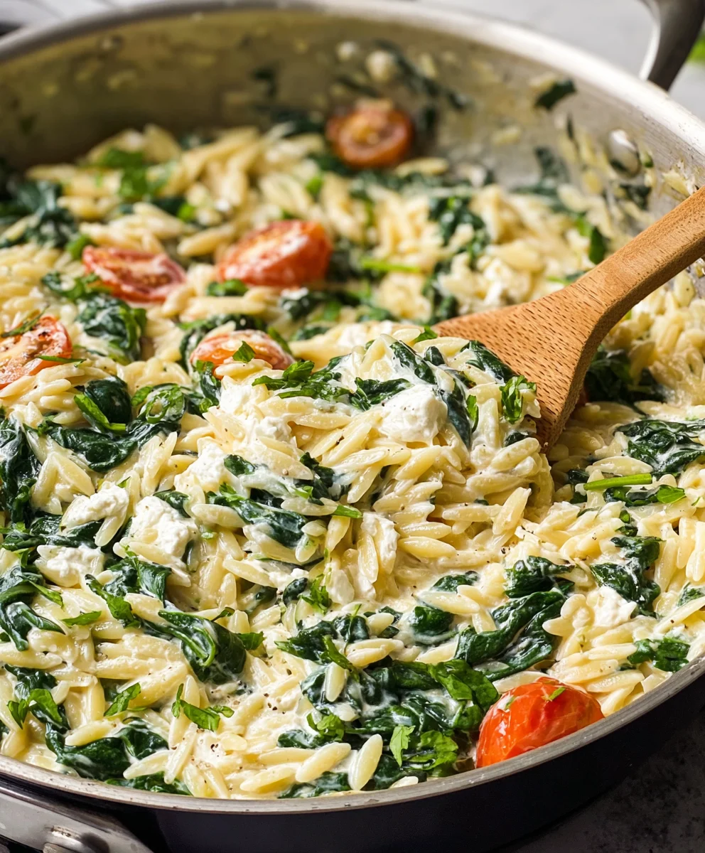Orzo Crémeux Ricotta Épinards : Plat Unique Irrésistible