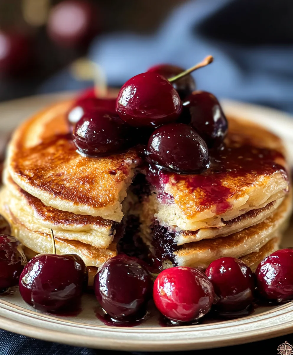 Pancakes aux Cerises Fraîches : Plaisir Matinal Irrésistible