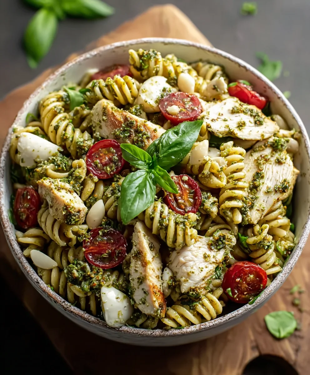 Délicieuse Salade Pâtes Poulet Pesto : Rapide & Rafraîchissante