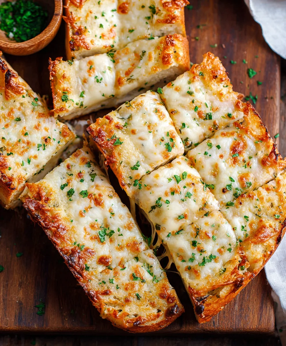 Le meilleur Pain à l'ail gratiné au fromage croustillant
