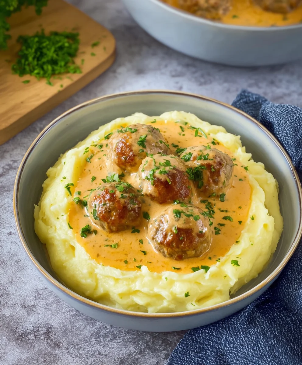 Boulettes Bœuf Sauce Crémeuse & Purée: Recette Facile