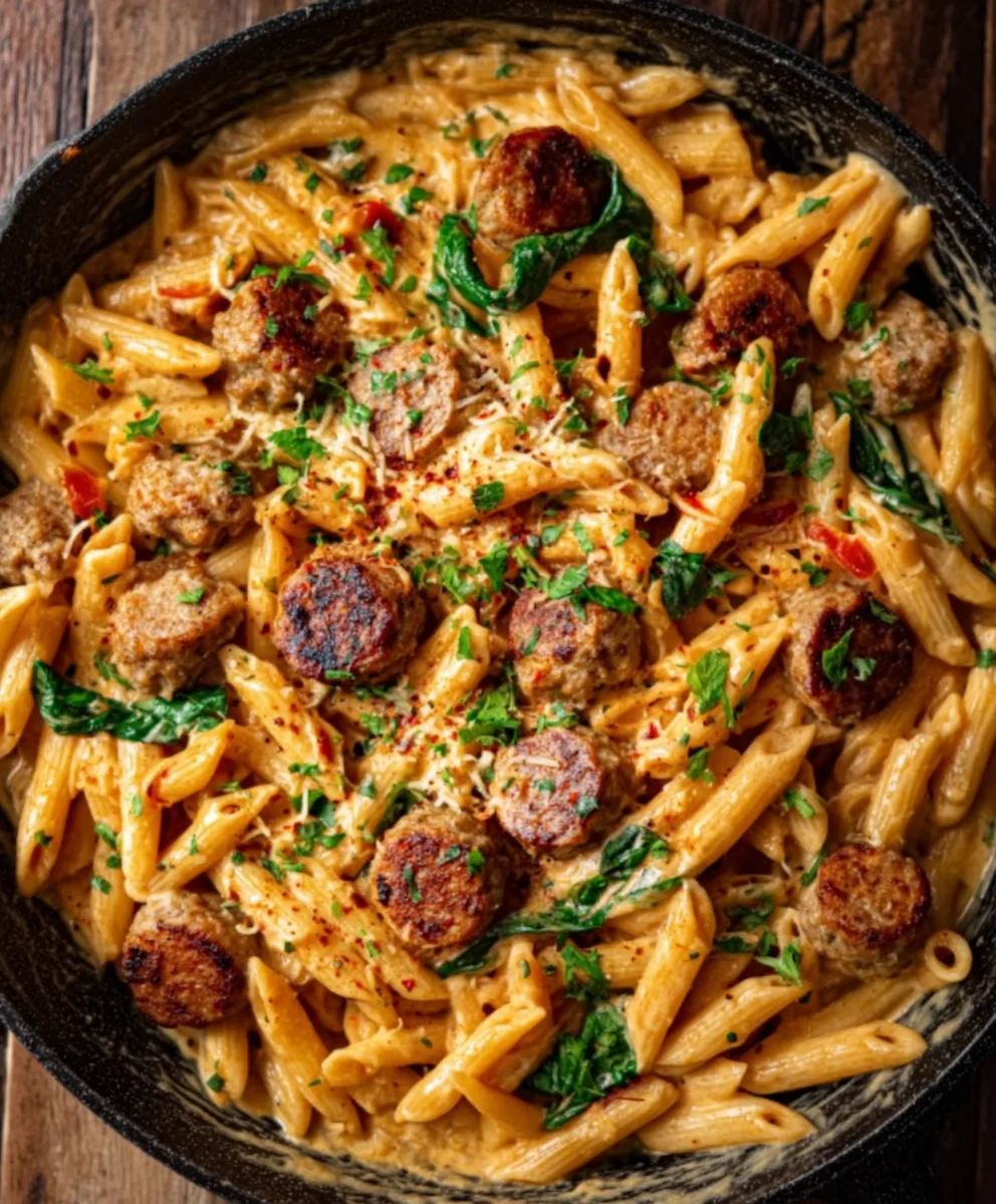 Pâtes Crémeuses Cajun au Saucisson (30 min)