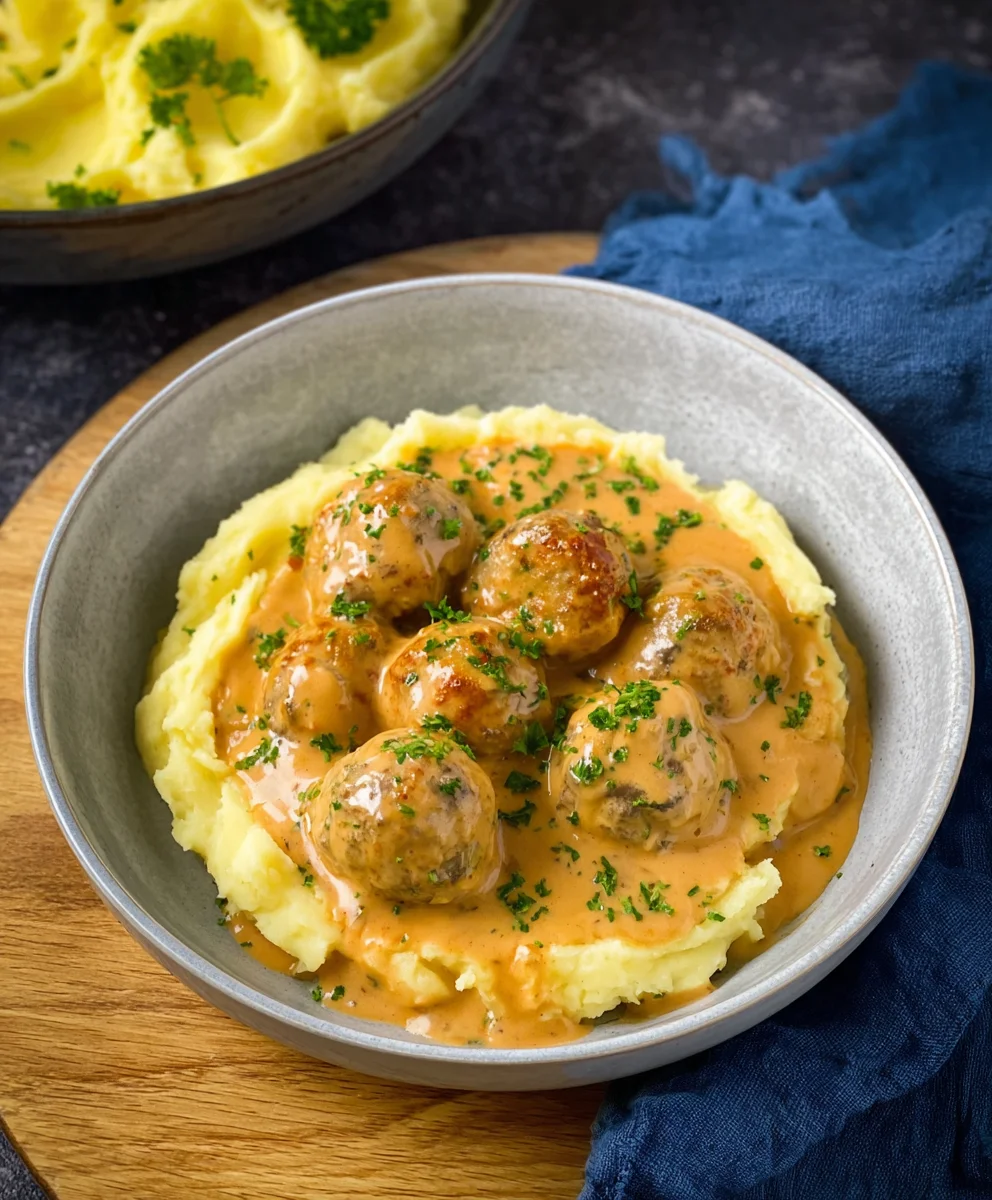 Boulettes Bœuf Sauce Crémeuse & Purée: Recette Facile