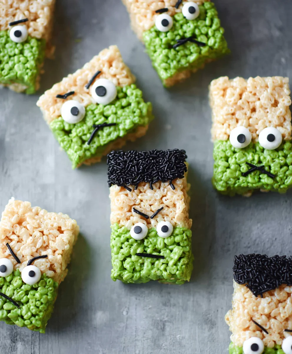 Gourmandises Halloween Frankenstein Krispies Faciles