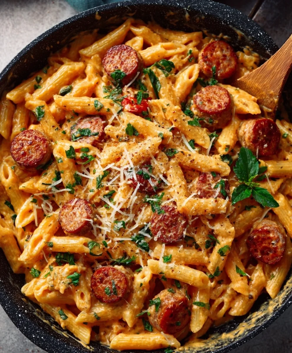 Pâtes Crémeuses Cajun au Saucisson (30 min)