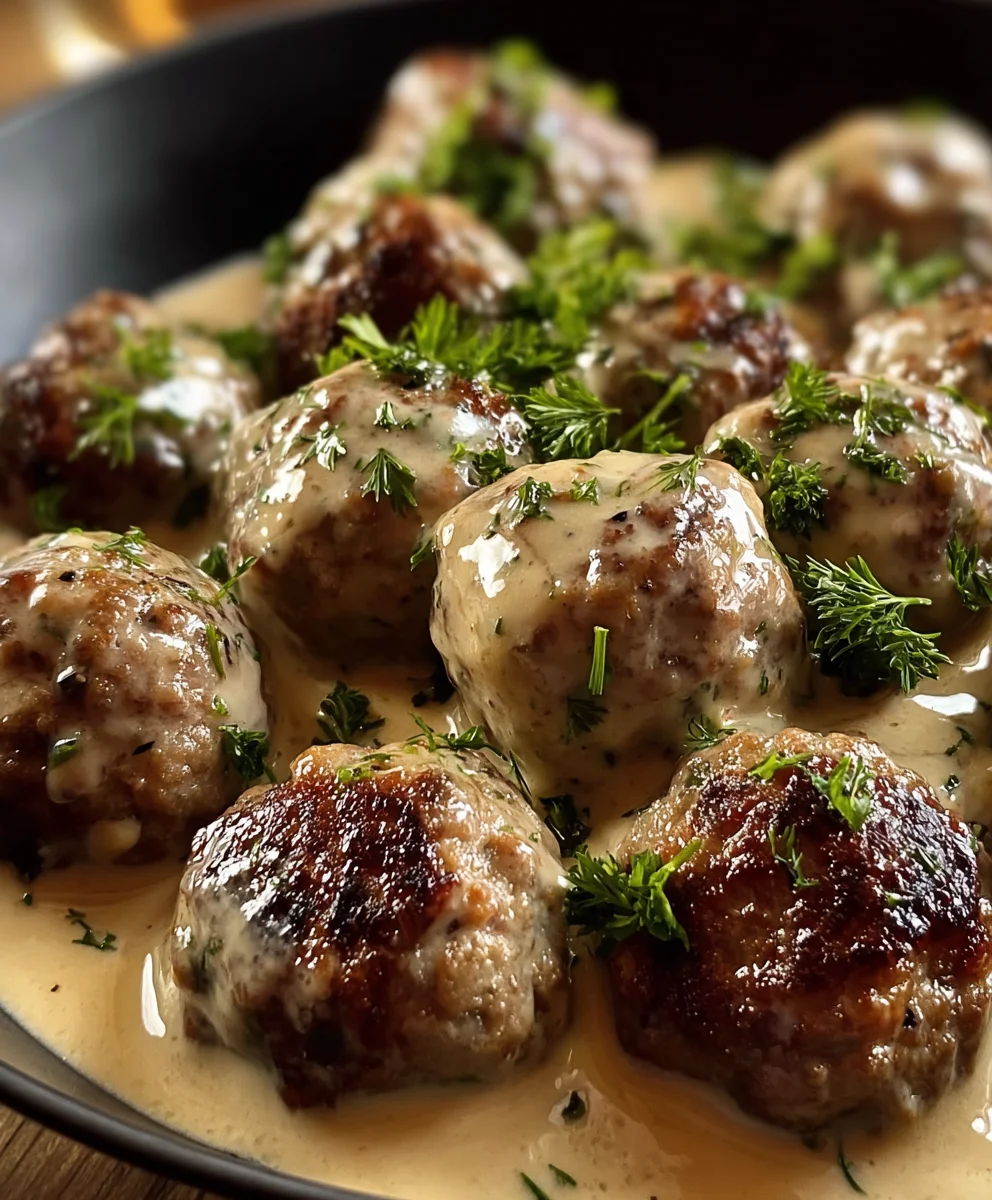 Boulettes de bœuf suédoises authentiques sauce crémeuse