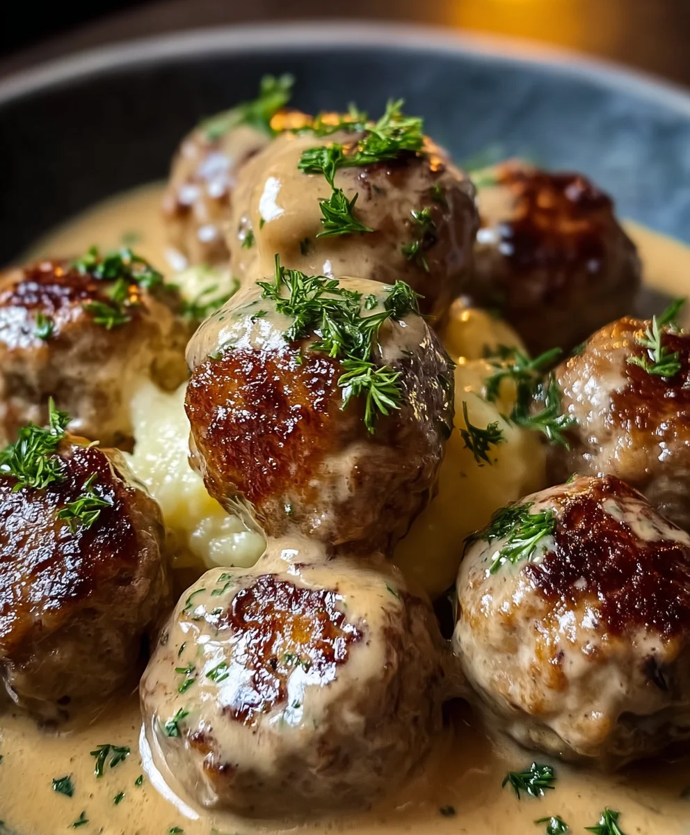 Boulettes de bœuf suédoises authentiques sauce crémeuse